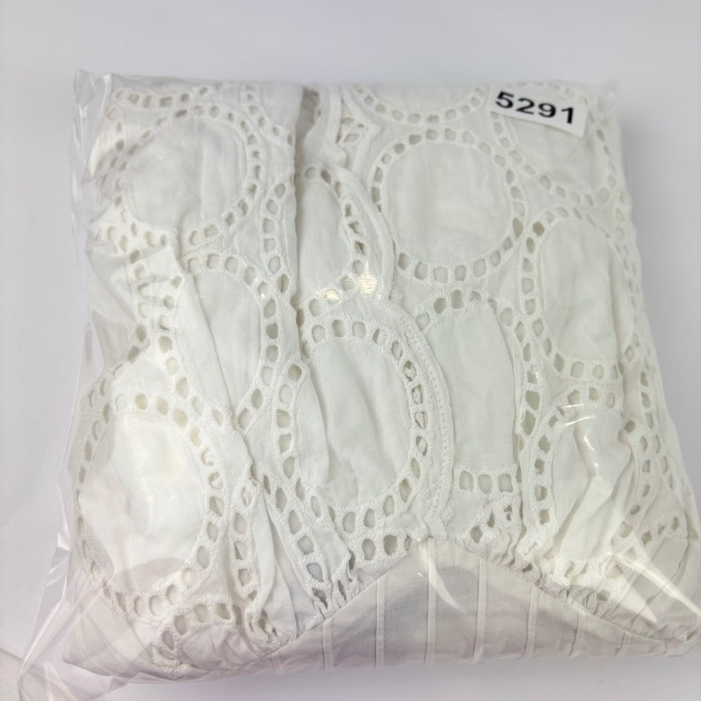 Lane Bryant Women 16 Dress White Eyelet Halter Smocked Cotton Lined Midi Cottage - Picture 11 of 11